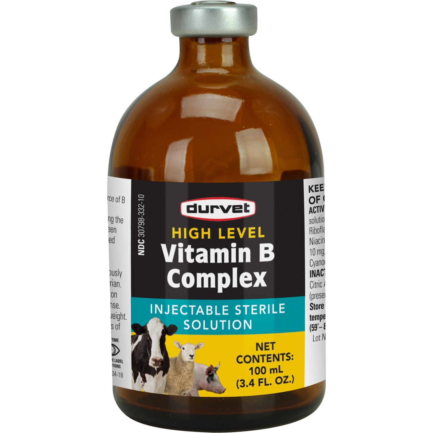 Durvet High Level Vitamin B Complex Farm Animal Supplement, 100-ml bottle