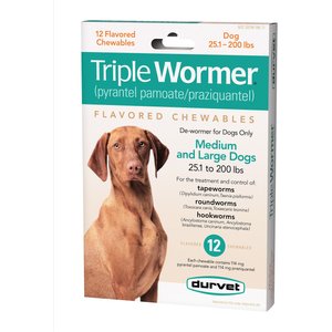 Durvet Triple Wormer Medium & Large Dog Dewormer, 12 count