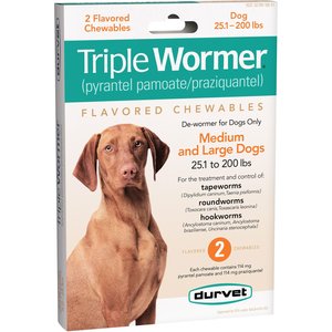 Durvet Triple Wormer Medium & Large Dog Dewormer, 2 count