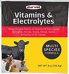 Durvet Vitamins & Electrolytes Farm Animal Supplement, 8-oz bag