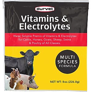 Durvet Vitamins & Electrolytes Farm Animal Supplement, 8-oz bag