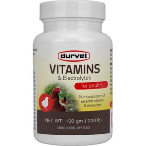 Durvet Vitamins & Electrolytes Poultry Supplement, 100-g bottle