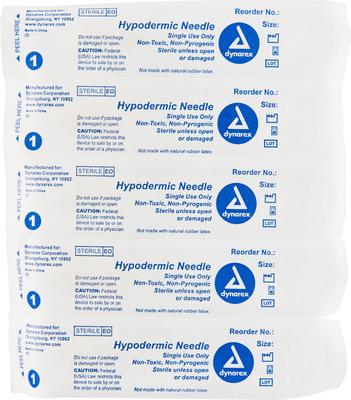 Show full view: Dynarex Hypodermic Thin Wall 20 Gauge Needles, 1 Inch, 100 count slide 4 of 5