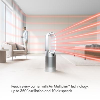 Show full view: Dyson HP07 Hot + Cool Fan Heater Air Purifier, White/Silver slide 7 of 10