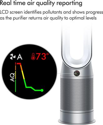 Show full view: Dyson HP07 Hot + Cool Fan Heater Air Purifier, White/Silver slide 4 of 10