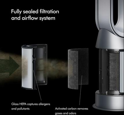 Show full view: Dyson HP07 Hot + Cool Fan Heater Air Purifier, White/Silver slide 6 of 10