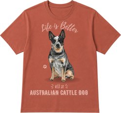 E&S PETS Australian Cattle T-Shirt, Red, Large