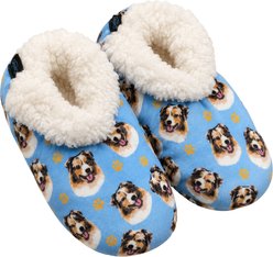 E&S PETS Australian Shepherd Slippers, Light Blue, one size