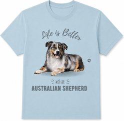 E&S PETS Australian Shepherd T-Shirt, Blue, Large