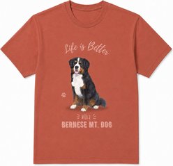 E&S PETS Bernese Mt. Dog T-Shirt, Red, Medium