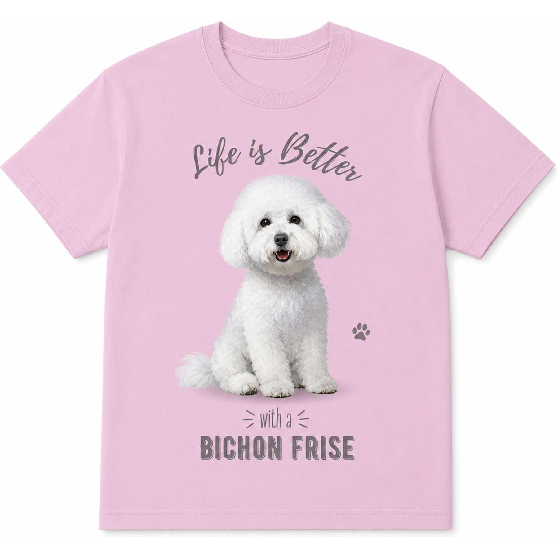 E&S PETS Bichon Frise T-Shirt, Pink, Large