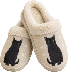 E&S PETS Black Cat Snugg Slippers, Small/Medium slide 1 of 7