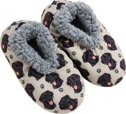 E&S PETS Black Labrador Slippers, Grey, one size