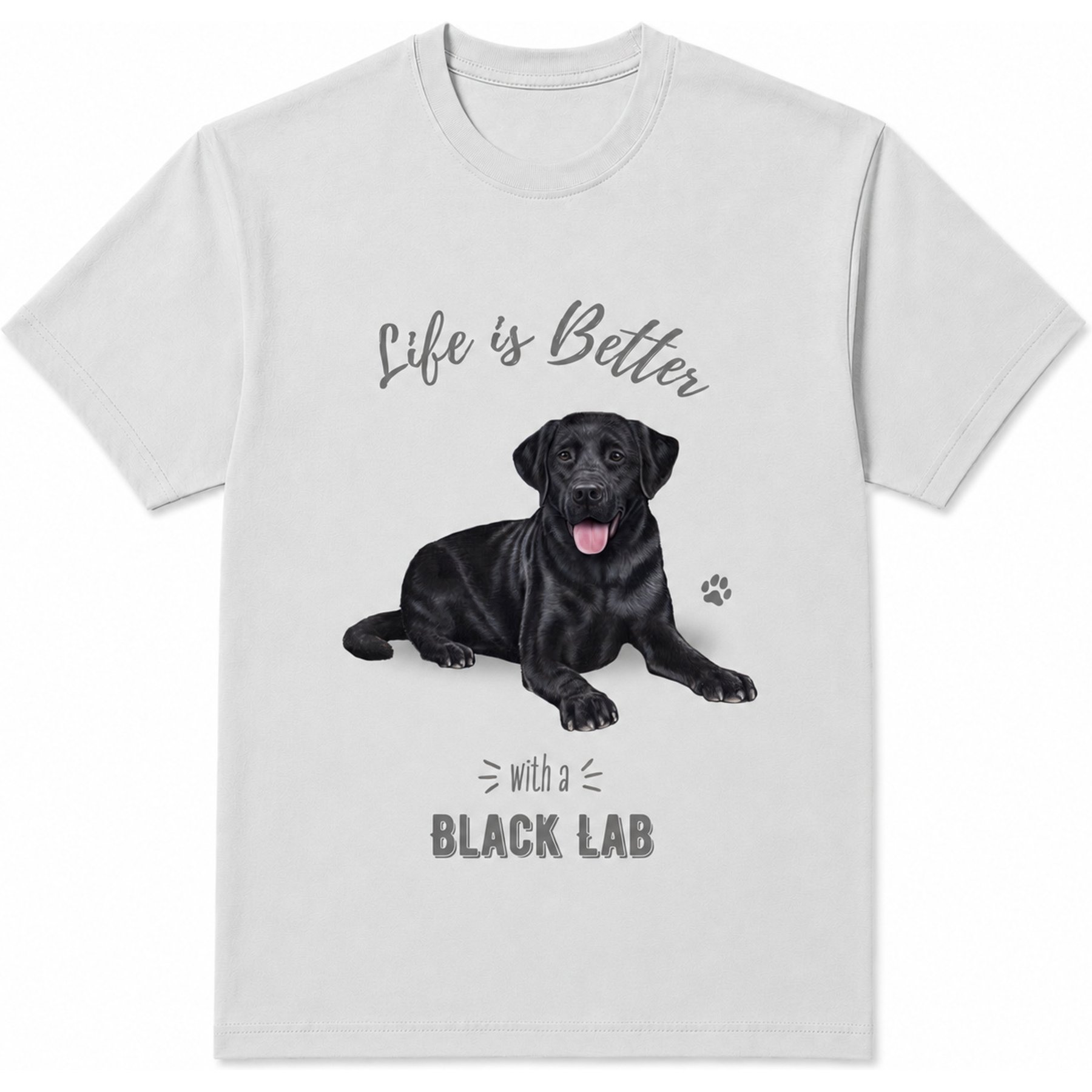 E&S PETS Black Labrador T-Shirt, Grey, Medium