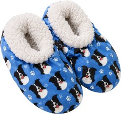 E&S PETS Border Collie Slippers, Blue, one size
