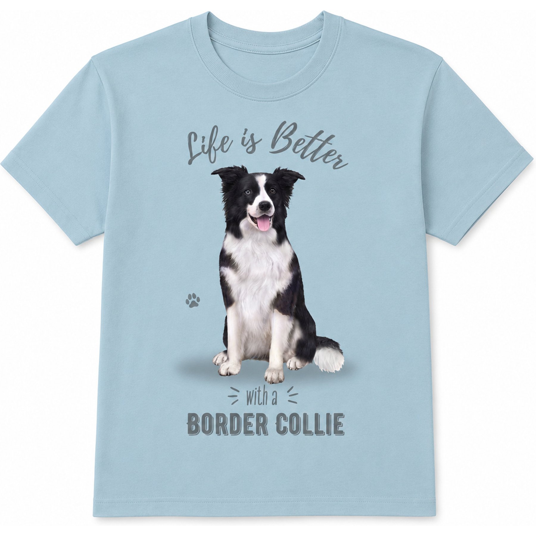 E&S PETS Border Collie T-Shirt, Blue, XX-Large
