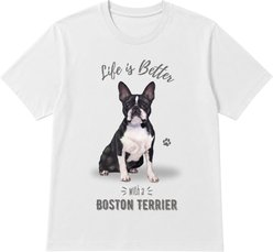 E&S PETS Boston Terrier T-Shirt, Grey, Medium