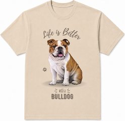 E&S PETS Bulldog T-Shirt, Ivory, Medium slide 1 of 6