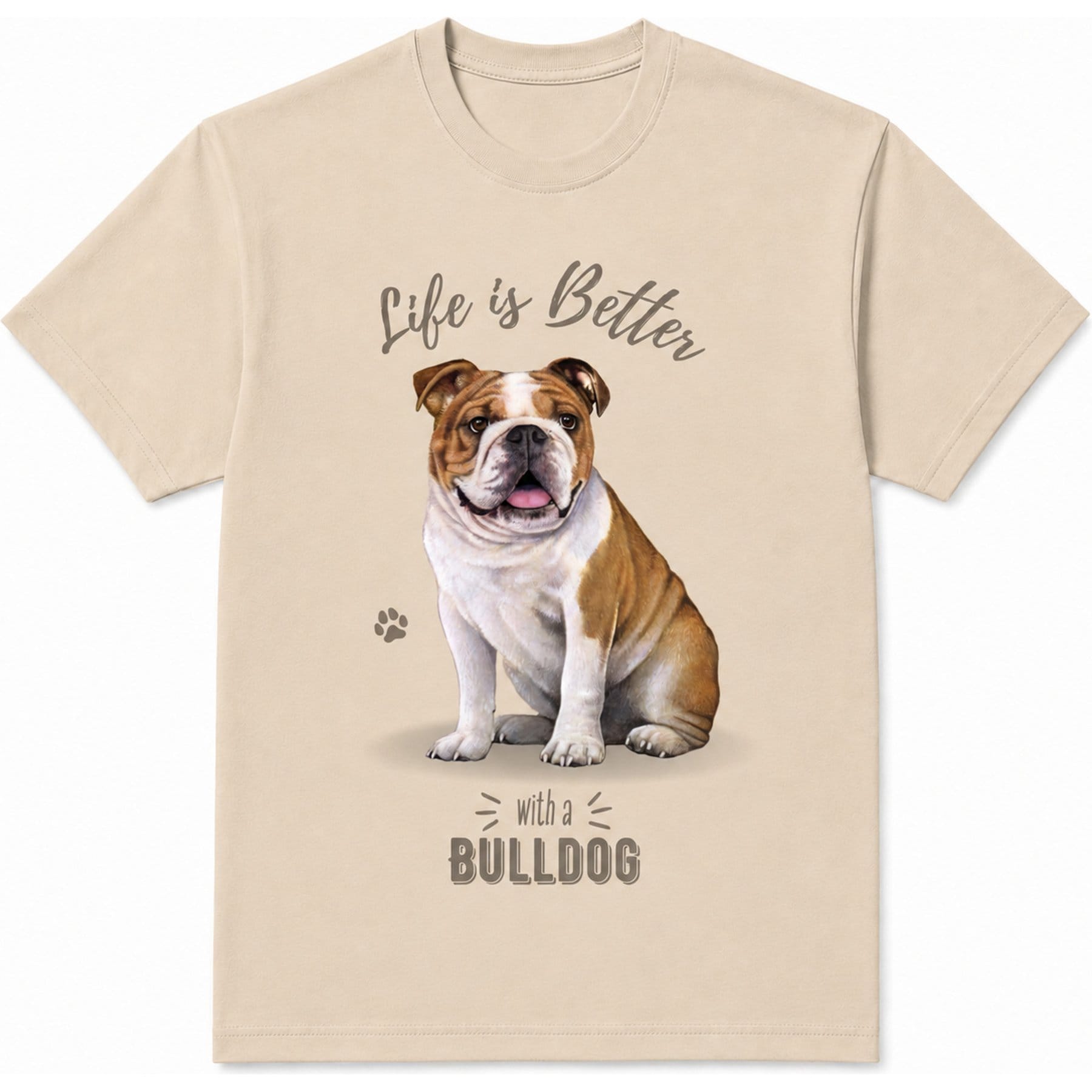 E&S PETS Bulldog T-Shirt, Ivory, Medium