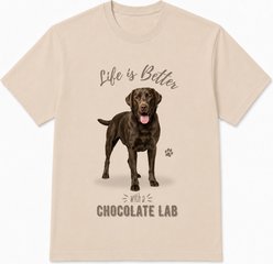 E&S PETS Chocolate Labrador T-Shirt, Ivory, Small