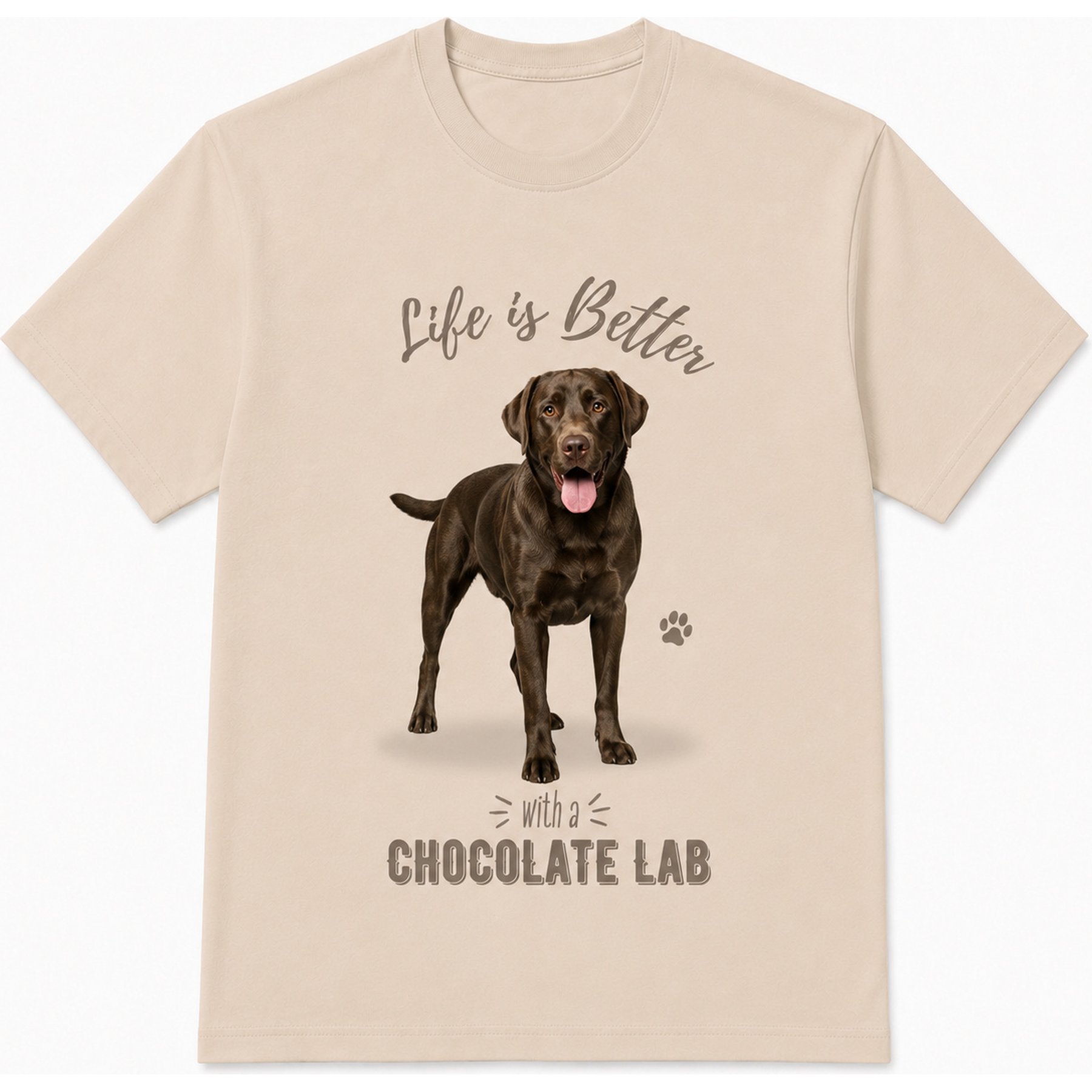 E&S PETS Chocolate Labrador T-Shirt, Ivory, X-Large