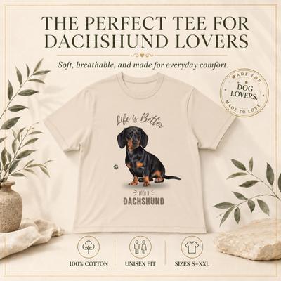 Show full view: E&S PETS Dachshund Black T-Shirt, Ivory, XX-Large slide 2 of 6