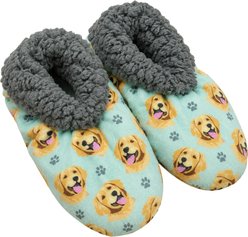 E&S PETS Golden Retriever Slippers, Teal, one size