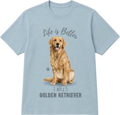 E&S PETS Golden Retriever T-Shirt, Blue, Large