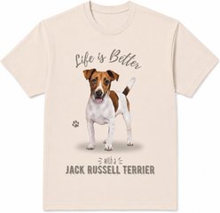 E&S PETS Jack Russell Terrier T-Shirt, Ivory, X-Large