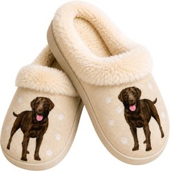 E&S PETS Labrador Chocolate Snugg Slippers, Small/Medium