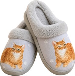 E&S PETS Orange Tabby Snugg Slippers, Large/X-Large