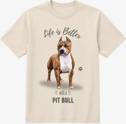 E&S PETS Pit Bull T-Shirt, Ivory, Large