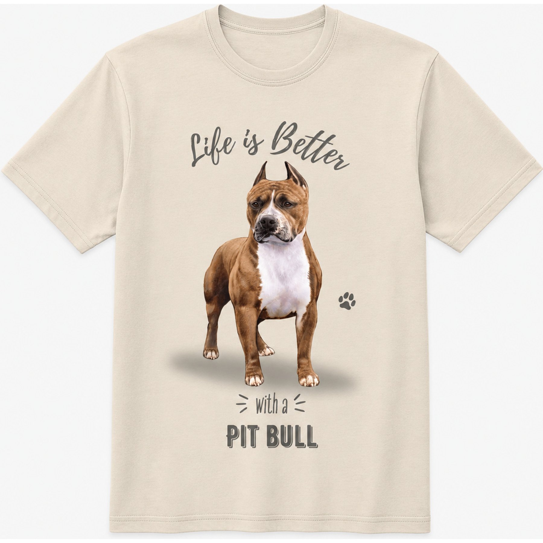 E&S PETS Pit Bull T-Shirt, Ivory, Large