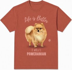 E&S PETS Pomeranian T-Shirt, Red, X-Large