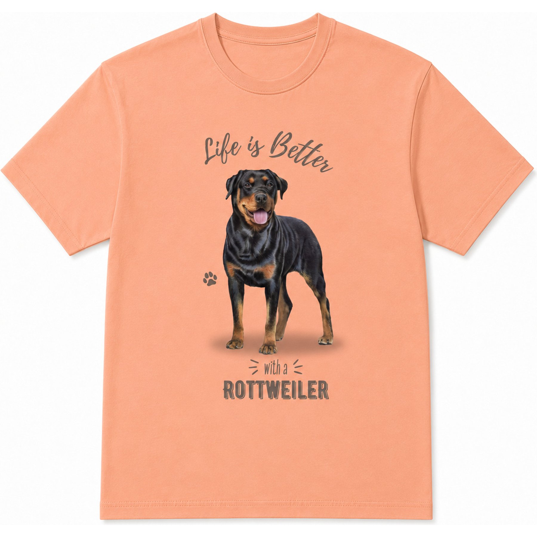 E&S PETS Rottweiler T-Shirt, Coral, Small