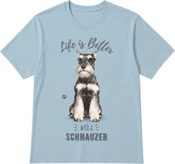 E&S PETS Schnauzer T-Shirt, Blue, Large