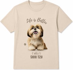 E&S PETS Shih Tzu T-Shirt, Ivory, Large