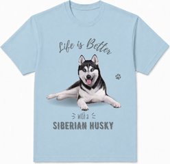 E&S PETS Siberian Husky T-Shirt, Blue, Large