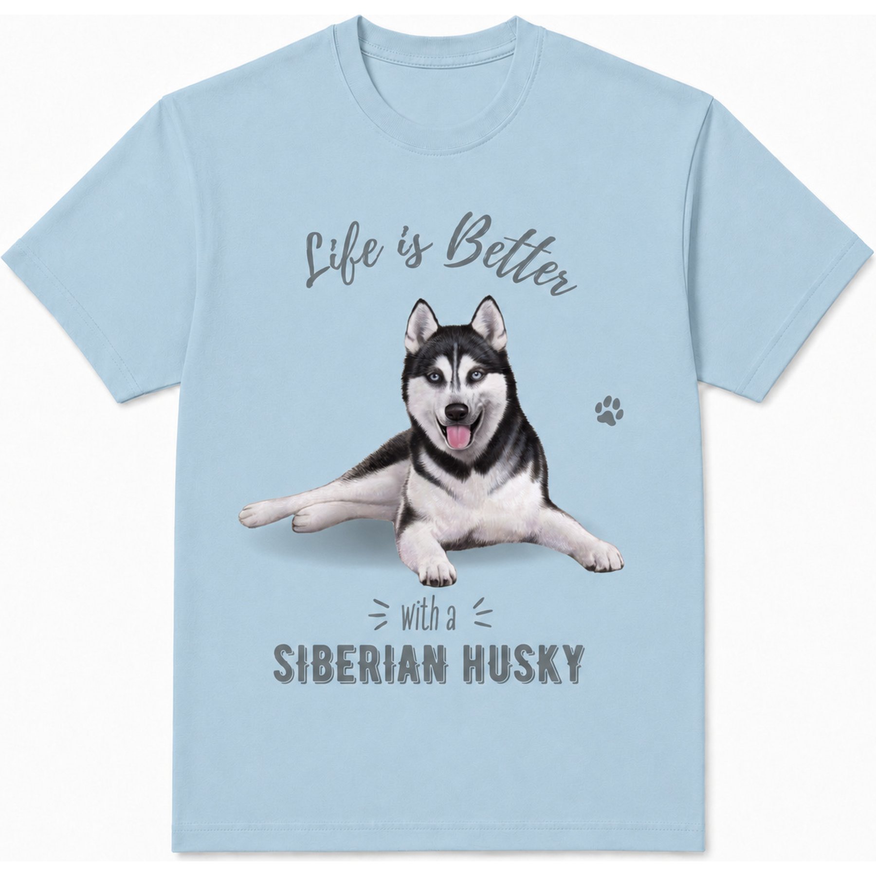 E&S PETS Siberian Husky T-Shirt, Blue, Medium