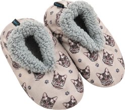E&S PETS Silver Tabby Slippers, Grey, one size