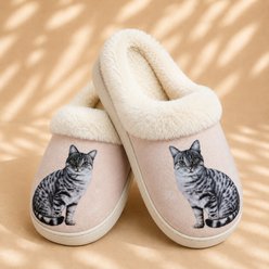 E&S PETS Silver Tabby Snugg Slippers, Small/Medium slide 2 of 7