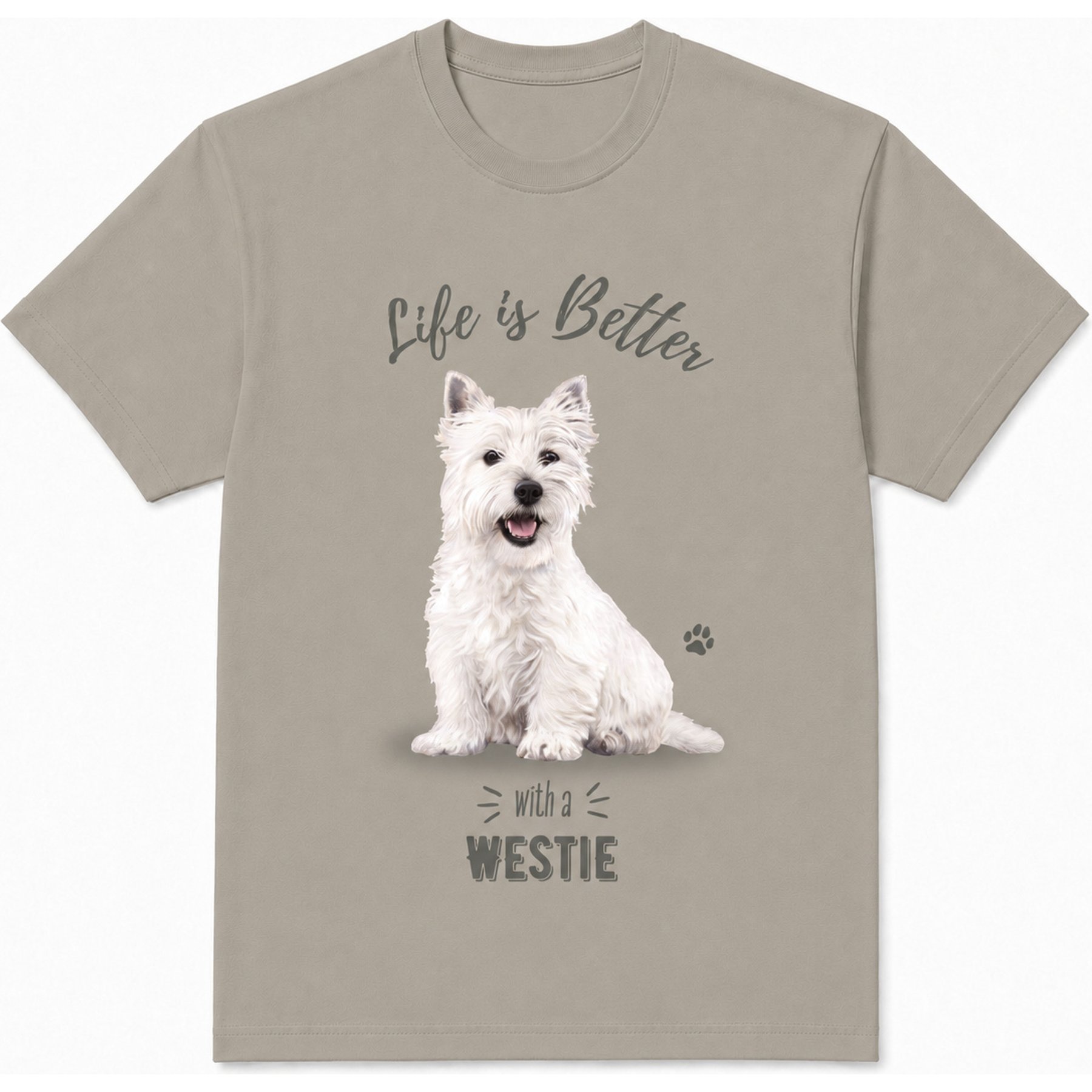 E&S PETS Westie T-Shirt, Grey, Small