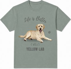E&S PETS Yellow Labrador T-Shirt, Green, Large