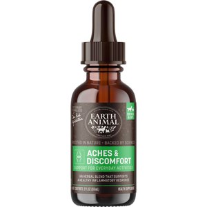 Earth Animal Apothecary Aches & Discomfort Herbal Liquid Joint Supplement for Dogs & Cats, 2-fl oz bottle