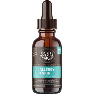 Earth Animal Apothecary Allergy & Skin Herbal Liquid Allergy Supplement for Dogs & Cats, 2-fl oz bottle