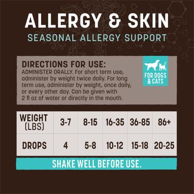 Show full view: Earth Animal Apothecary Allergy & Skin Herbal Liquid Allergy Supplement for Dogs & Cats, 2-fl oz bottle slide 7 of 12