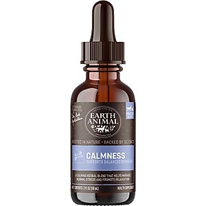 Earth Animal Apothecary Calmness Herbal Liquid Calming Supplement for Dogs & Cats, 2-fl oz bottle