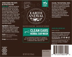 Earth Animal Apothecary Clean Ears Natural Grooming Herbal Ear Wash Cleanser for Dogs & Cats, 4-fl oz bottle slide 2 of 7
