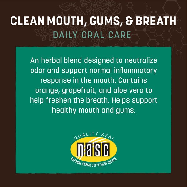 Show full view: Earth Animal Apothecary Clean Mouth, Gums & Breath Herbal Liquid Dental Supplement for Dogs & Cats, 2-fl oz bottle slide 3 of 10