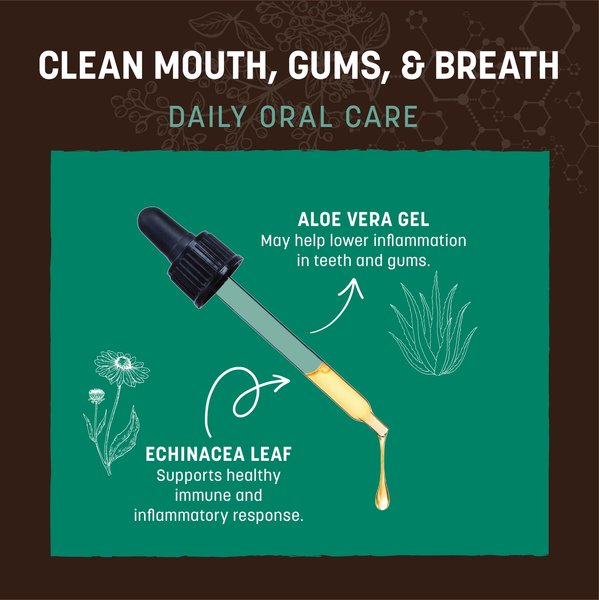 Show full view: Earth Animal Apothecary Clean Mouth, Gums & Breath Herbal Liquid Dental Supplement for Dogs & Cats, 2-fl oz bottle slide 4 of 10